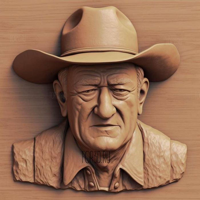 John Wayne 3 stl model for CNC